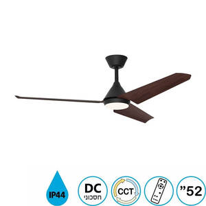 מאוורר תקרה טנגו "52 DC+ שלט ותאורה 24W לפרגולה TANGO 52" CCT NTP-TNGIP44 Norther