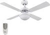 מאוורר תקרה 4 כנפיים צבע לבן 42 אינץ' 25W עם תאורת LED ושלט SEMICOM GENESIS1