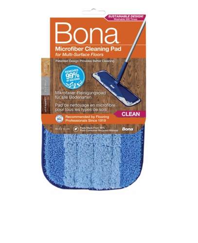 פד מיקרופייבר כחול לניקוי Bona – לתוצאות מקצועיות