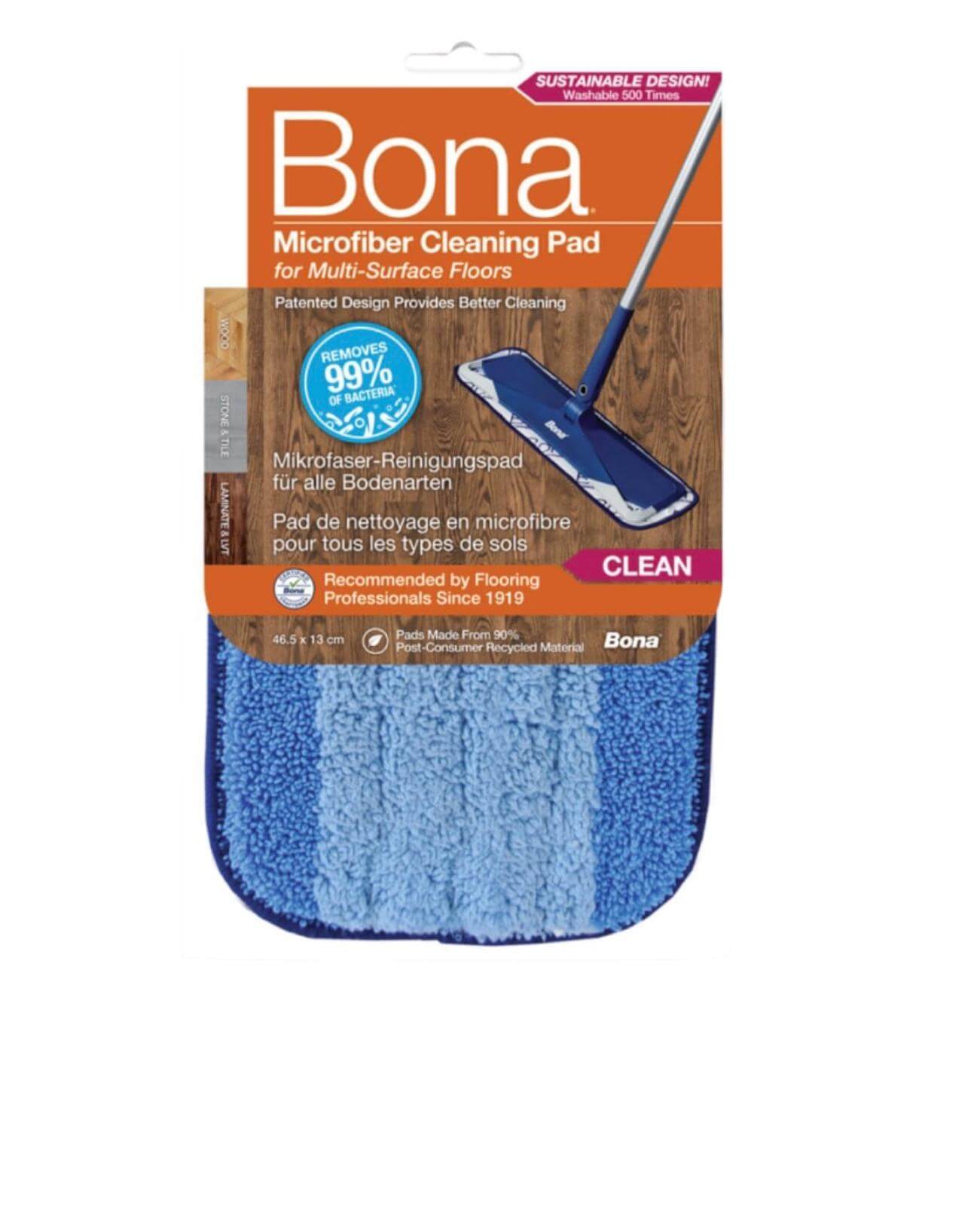 פד מיקרופייבר כחול לניקוי Bona – לתוצאות מקצועיות