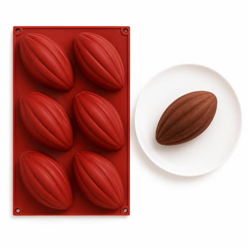 תבנית סיליקון שקעים בצורת פולי קקאו