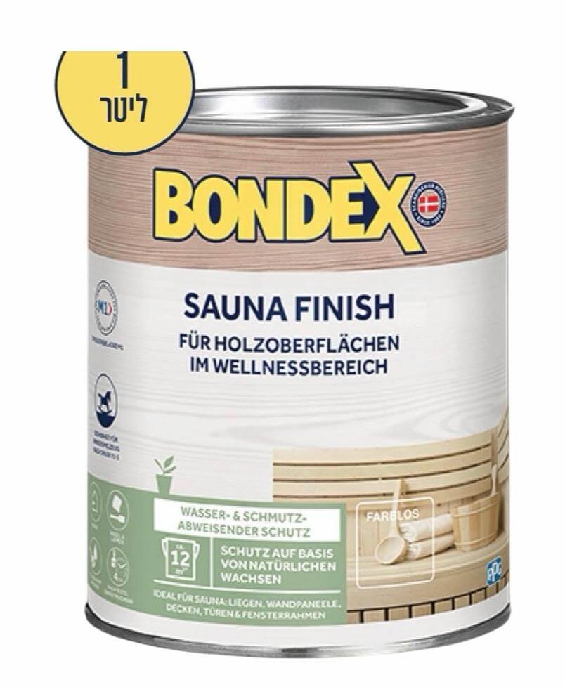 לכה על בסיס מים 1 ליטר-Bondex Sauna Finish, 