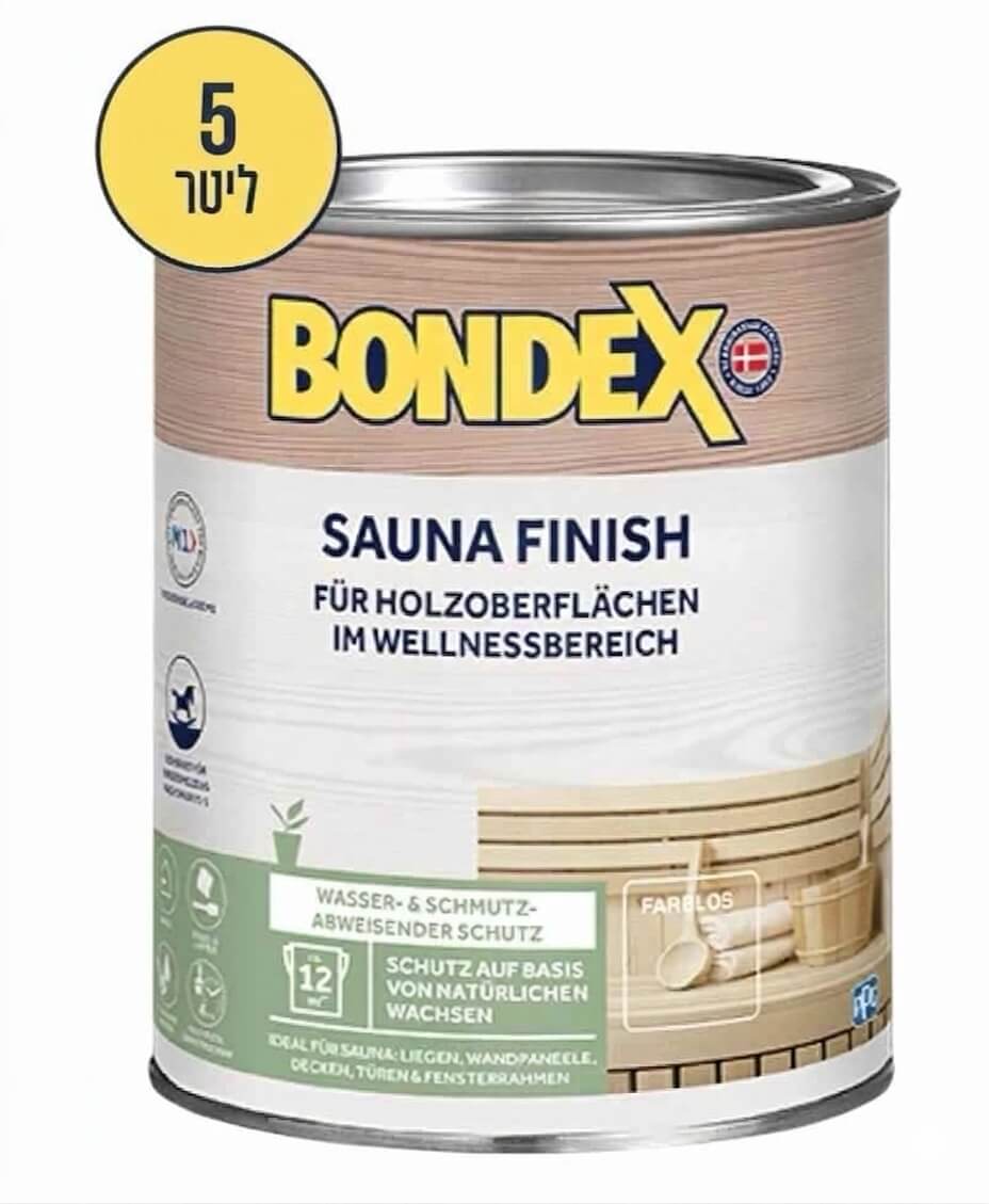 לכה על בסיס מים 5 ליטר-Bondex Sauna Finish, 