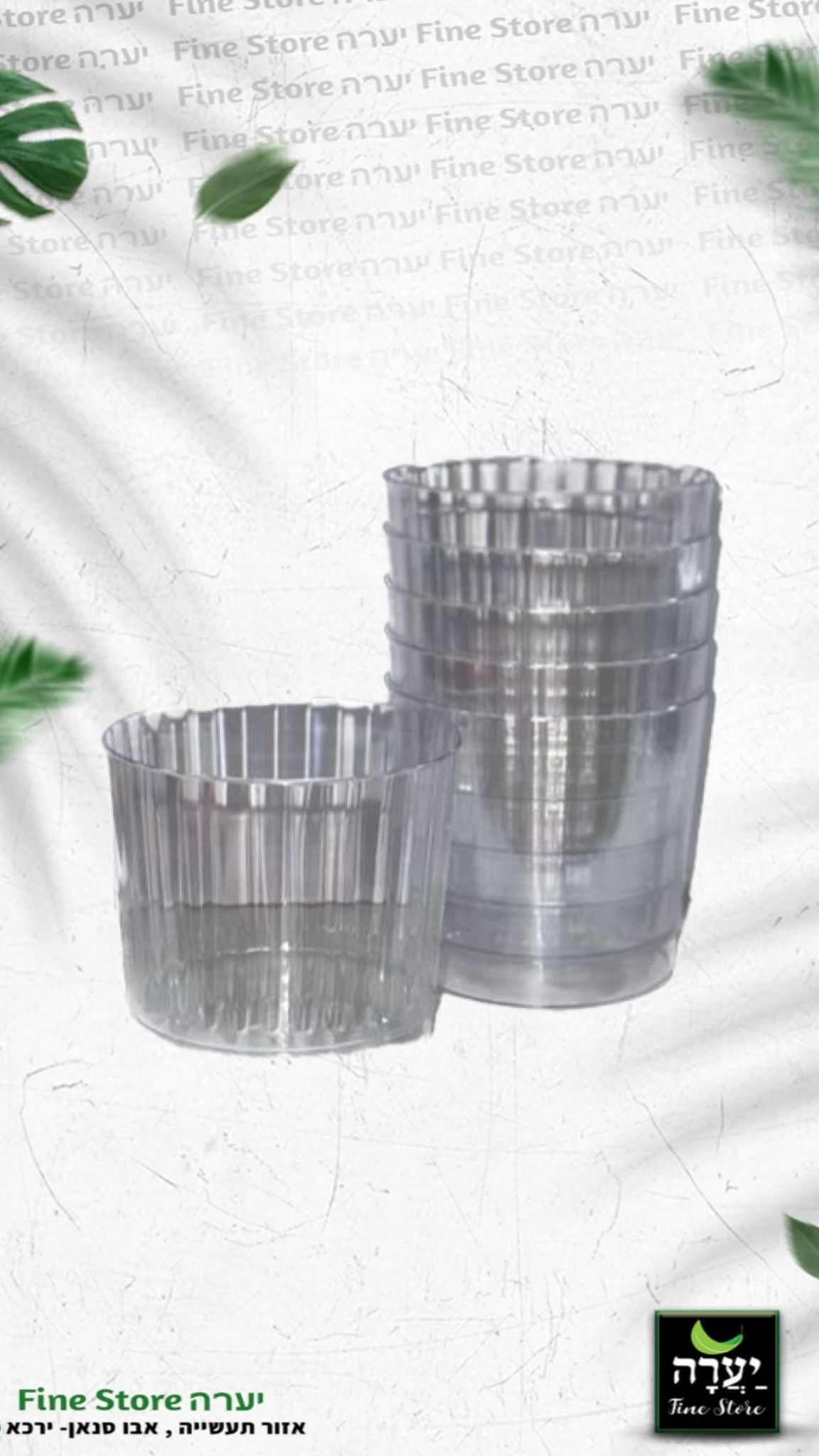10 כוסות ויסקי פסים שקוף
