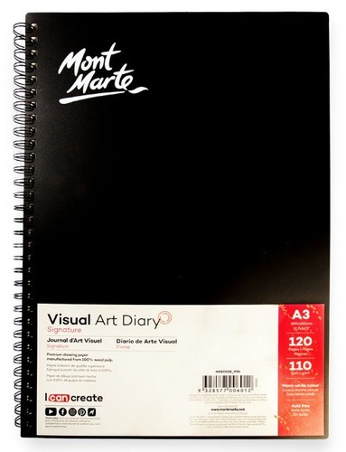 ספר סקיצה A3 כריכה קשה עם ספירלה VISUAL ART DIARY