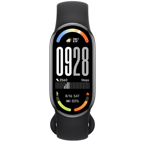 ALT: Xiaomi Smart Band 10 תצוגה קדמית עם נתוני פעילות
