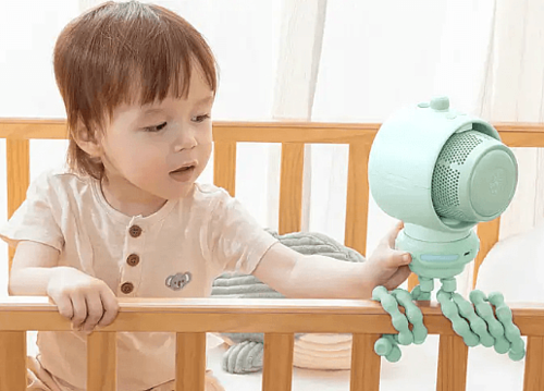 מאוורר לעגלה משולב מטהר אוויר Life 2S – צבע ירוק יער | הגנה כפולה לתינוק