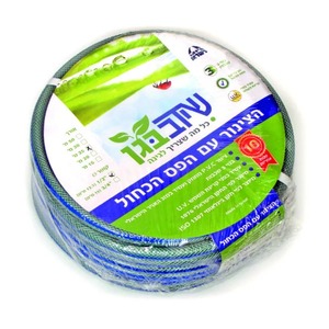 צינור גינה 1/2 אורך 30 מטר - פס אדום / כחול