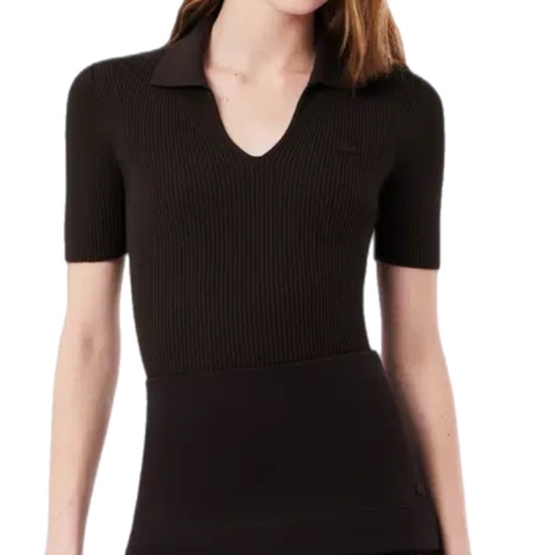 חולצת פולו LACOSTE מידות XS-XL לנשים בגוון חום