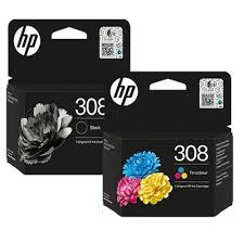 זוג ראשי דיו מקורי ‏שחור וצבע HP 308