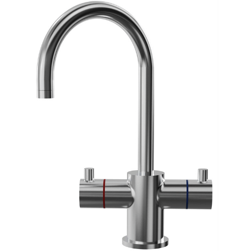 מערכת תת־כיורית עם ברז למים חמים וקרים Infinity Modern - צבע כסוף מוברש