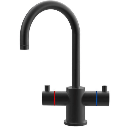 מערכת תת־כיורית עם ברז למים חמים וקרים Infinity Modern - צבע שחור מט