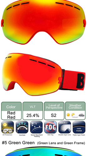 משקפי סקי גוגלס עדשה כפולה SKI GOGGLES