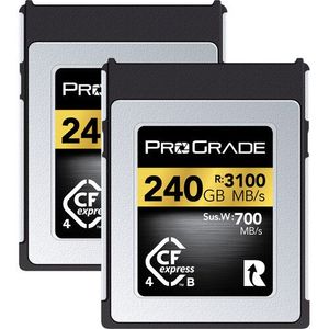 זוג כרטיסי זיכרון ProGrade 240GB CFexpress 4.0 Type B Gold