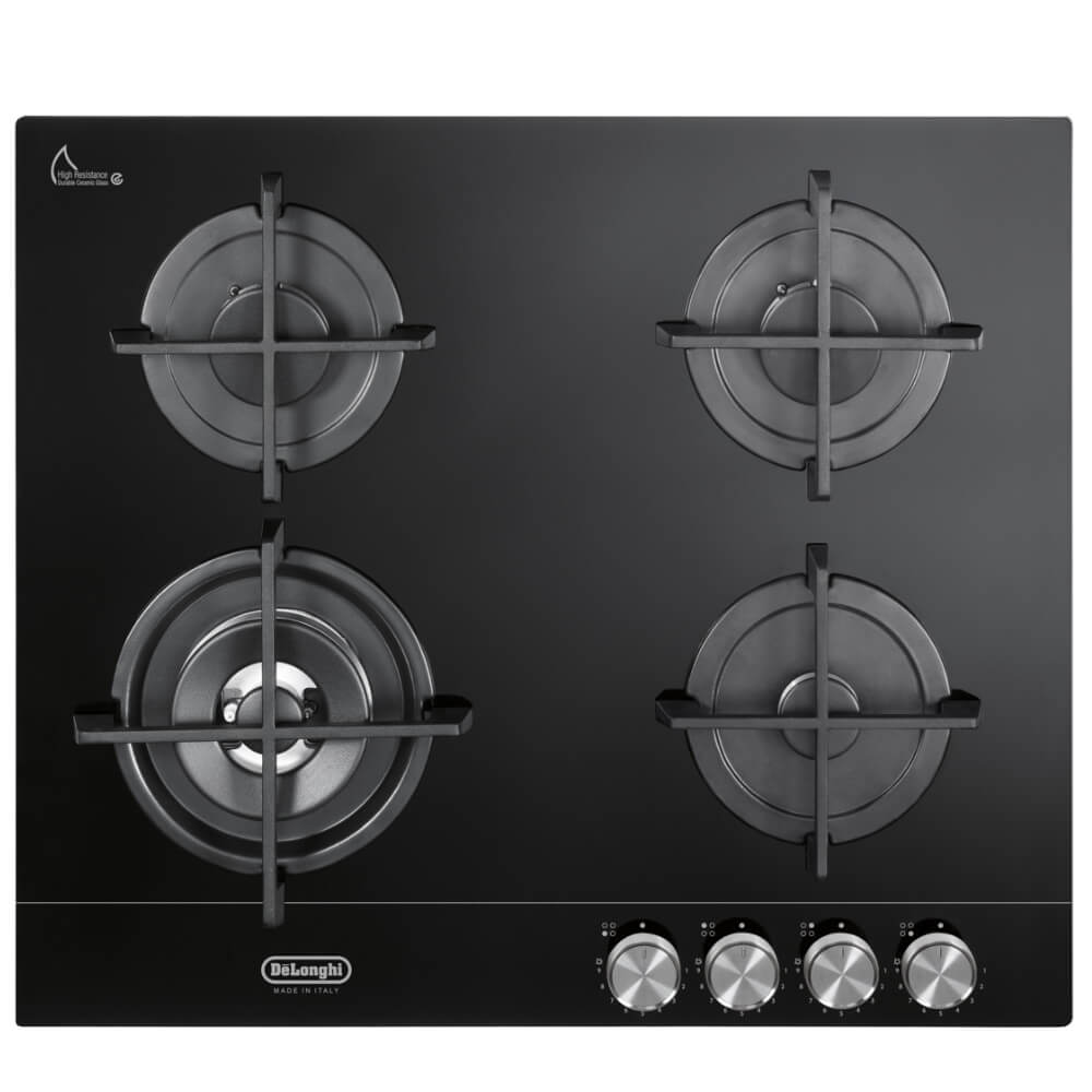 כיריים גז  דלונגי זכוכית שחור DELONGHI דגם DGH4160GN