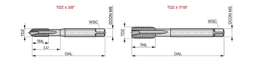 מברז מכונה חור עובר B.S.W 3/16 X 24 2FL דגם e5343/16