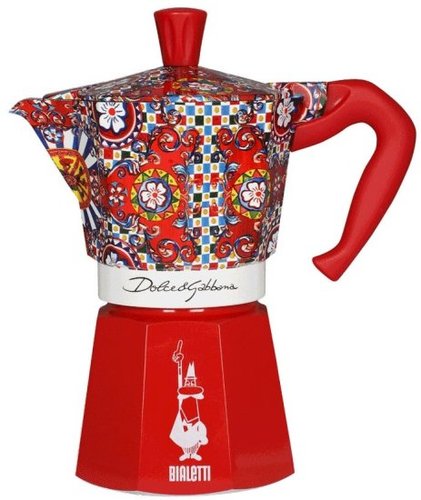 מקינטה 6 כוסות Bialetti Moka Express - מהדורת Dolce & Gabbana - אדום