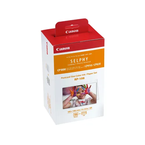  Canon RP-108 Colour Ink + 108 Sheets Paper Set 
