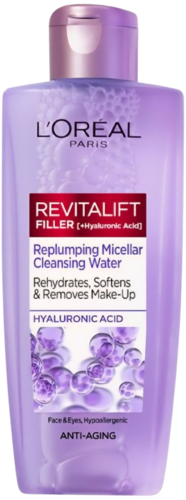Loreal Revitalift Filler Replumping Micellar Cleansing Water 200ML לוריאל רוויטליפט פילר מים מיסלריים