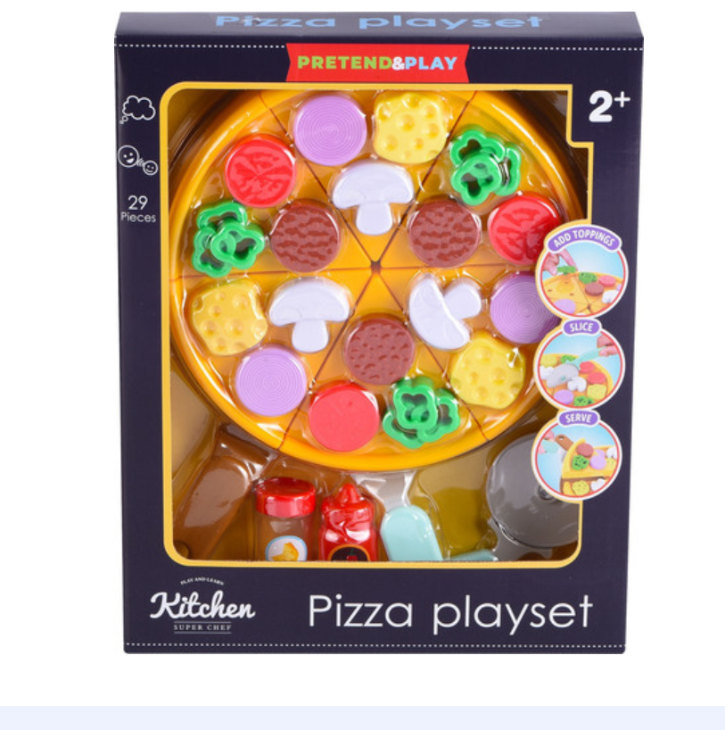 ערכת פיצה לילדים 29 חלקים למשחקי דמיון