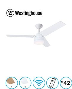מאוורר תקרה לבן + שלט "Westinghouse WI FI TALIA 42