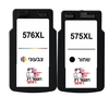 זוג ראשי דיו תואמים 575XL + 576XL שחור וצבעוני