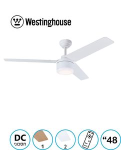 מאוורר תקרה לבן + שלט "Westinghouse TALIA 48