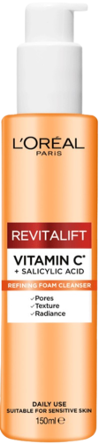 Loreal Revitalift Vitamin C Refining Foam Cleanser 150ML לוריאל רוויטליפט ויטמין סי ג'ל ניקוי לפנים