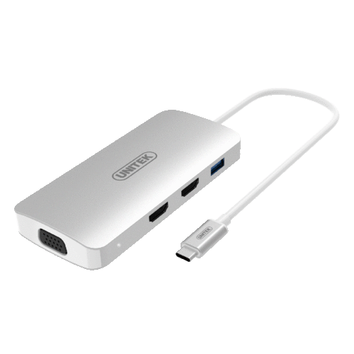 מתאם Unitek USB 3.1 Type-C to USB + HDMI + VGA Converter יוניטק