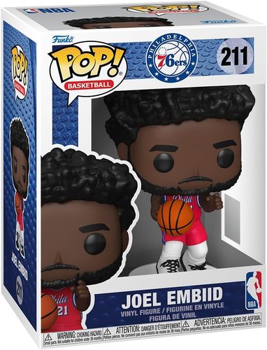בובת פופ כדורסל: NBA פילידלפיה 76 - ג'ואל אמביד - Funko POP!: Basketball - Philadelphia 76ers - Joel Embid #210