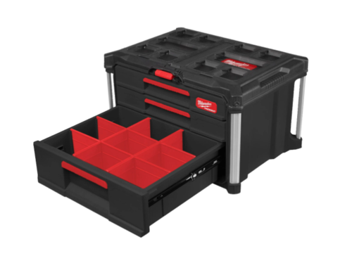 ארגז 3 מגירות 2 מגירות + מגירה עמוקה Milwaukee PACKOUT 