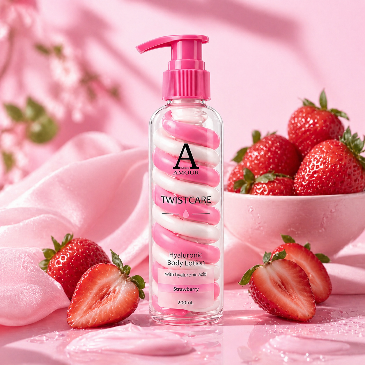 קרם גוף על בסיס חומצה הילארונית/ קולגן 200 מ״ל Strawberry