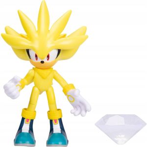בובת סופר סילבר מפרקית 10 ס"מ עם יהלום כאוס SONIC THE HEDGEHOG SUPER SILVER