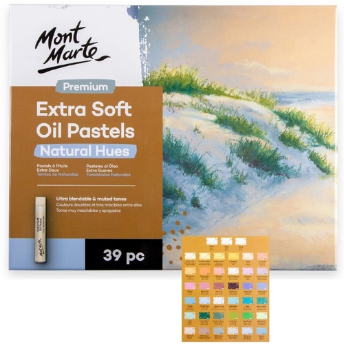 סט 39 גוונים פסטל שמן רכים Mont Marte Extra Soft Natural