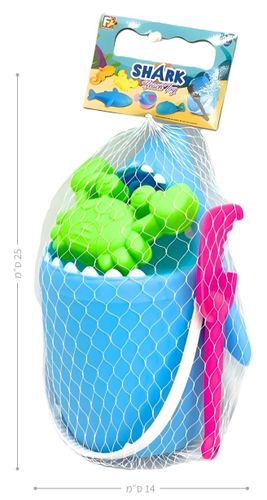 סט כלי חול וים 7 חלקים בעיצוב כריש