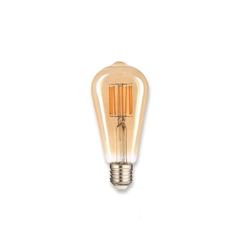 פילמנט לד ST64 "אמבר" לא ניתן לעמעום 230V E27 2000K 8W יורולוקס 
