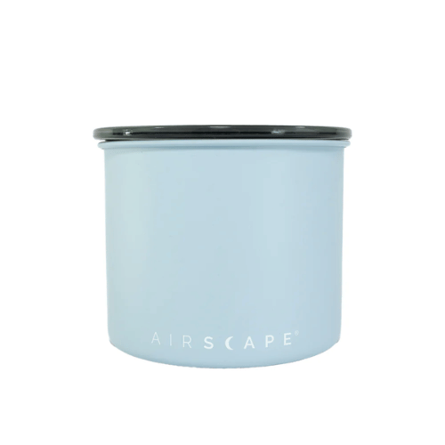 קופסת אחסון נירוסטה לקפה 250 גרם - Airscape בתכלת