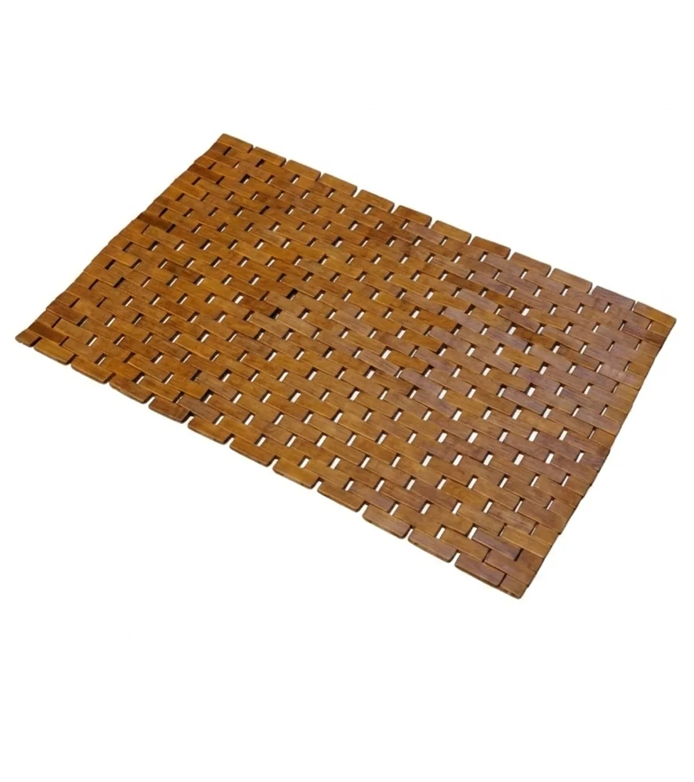 שטיח עץ מנגו חום אגוז עמיד במים באמבטיה 80X50