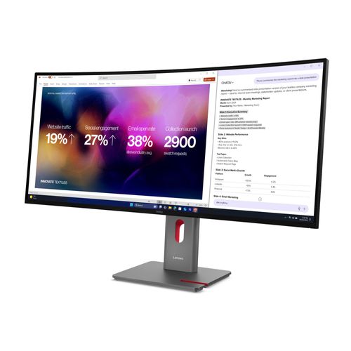 מסך מבית Lenovo 64B4XAT1IS 5120x2160 פאנל מסוג IPS ו 3 שנות אחריות