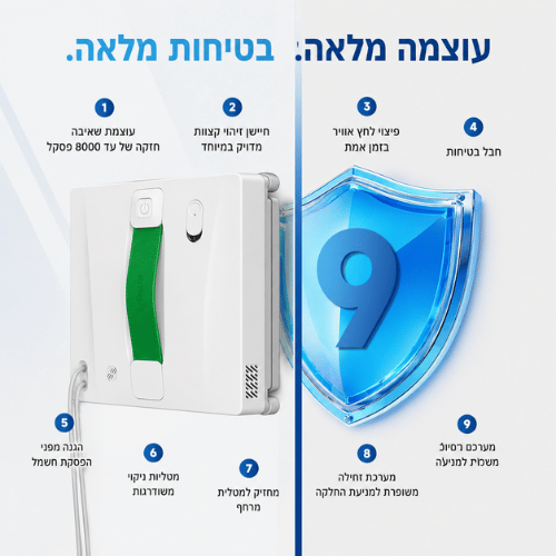 מנקה חלונות רובוטי חכם עם שלט Fmart W8 Miniברפאלי - refali.co.il