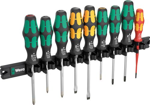 סט מברגים 9 יח' במתקן מגנטי Magnetic rail Kraftform 9650