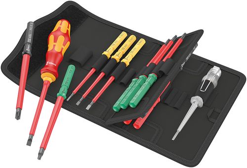סט מברגים מבודדים ראש מתחלף 16 יח' בפאוץ' Kraftform VDE