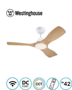 מאוורר תקרה לבן עץ+שלט "Westinghouse WI FI Montana 42