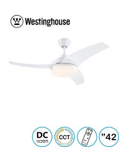 מאוורר תקרה לבן+שלט "Westinghouse Valeria 42