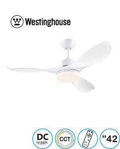 מאוורר תקרה לבן+שלט "Westinghouse ERICA 42