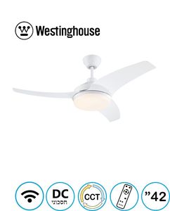 מאוורר תקרה לבן+שלט "Westinghouse WI FI Valeria 42