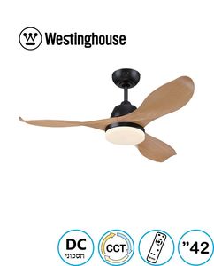 מאוורר תקרה שחור עץ+שלט "Westinghouse ERICA 42