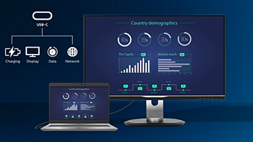 מסך מחשב Philips 243S1 23.8 USB-C