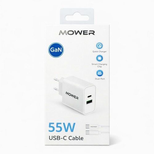 מטען USB כולל כבל Mower Home Charger 55W USB-C