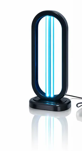 מנורת UV לחיטוי משטחים ואוויר, בעיצוב קומפקטי עם שליטה נוחה.